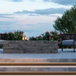 An image showing Titan wall concrete edging blocks landscaping.