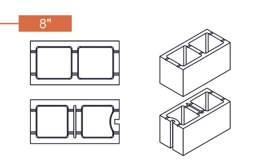 An image showing standard 8х8х16 CMU blocks by Orange Pavers.