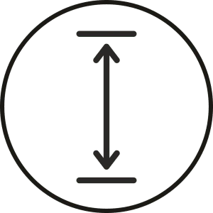 Icon representing perfect height.