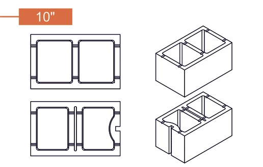 Image showing 10x8x16 colored CMU blocks by Orange Pavers.