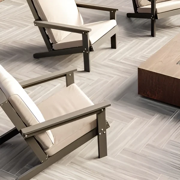 Image of a Lunar Path concrete plank outdoor seating area.