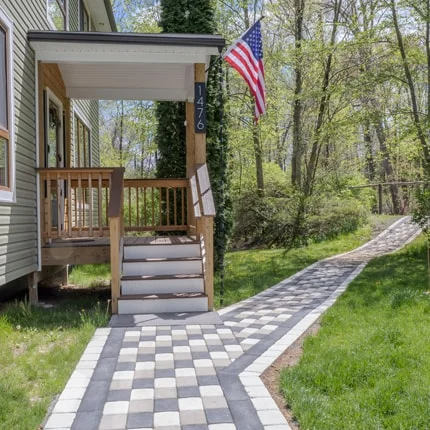 Image showing Flint Stone pavers being used for residential pathways.